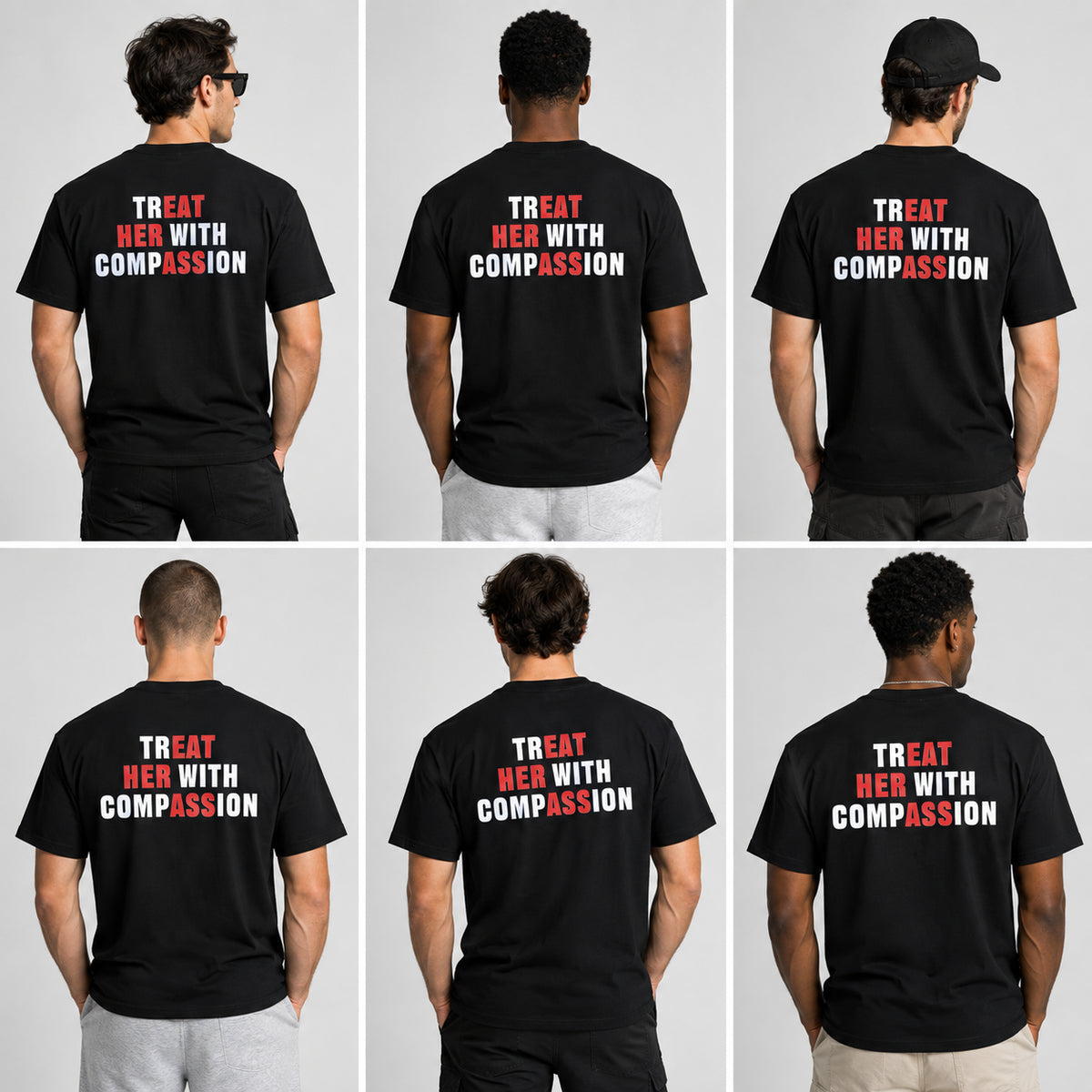 TREAT HER WITH COMPASSION - Black